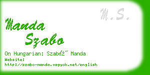 manda szabo business card